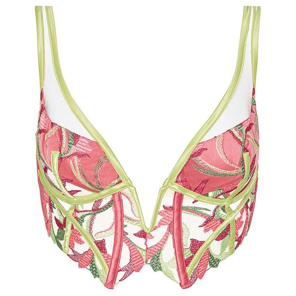 NWOT love and lemons petunia embroidery bustiers longline bra - Picture 4 of 9